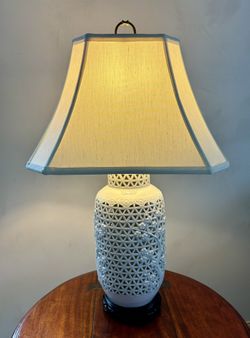 Chinoise Cherry Blossom Blanc De Chine Lamps (pair)