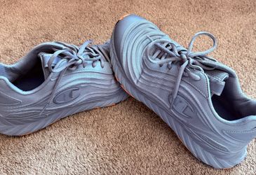 Grey Orange Athletic Shoes - Men's Size 8.5