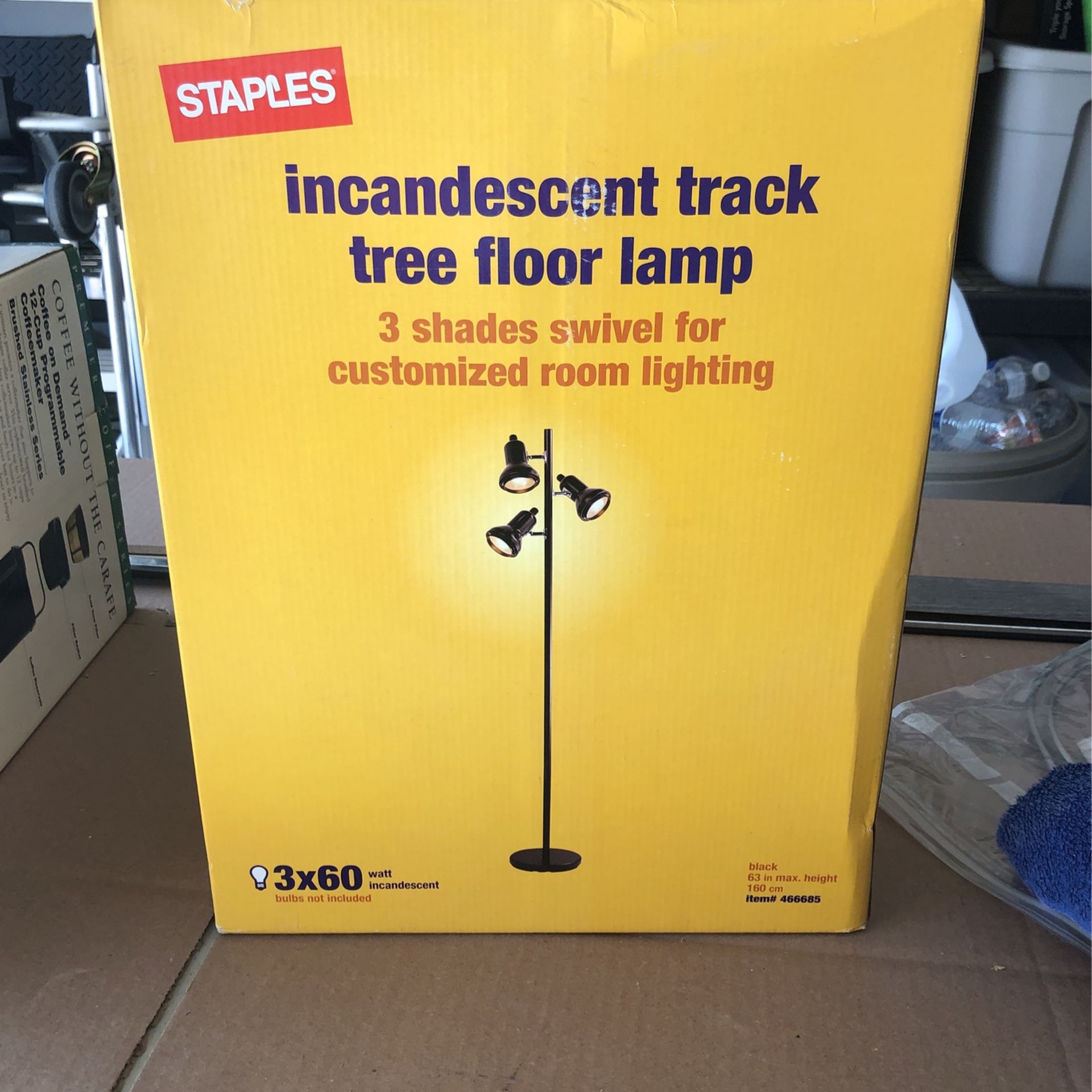 Incandescent Track Tree Floor Lamp 3 shades