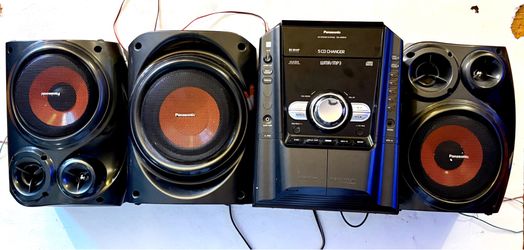 Panasonic SA-AK640 5 CD Changer AM/FM Dual Cassette Stereo Receiver & Sub Woofer