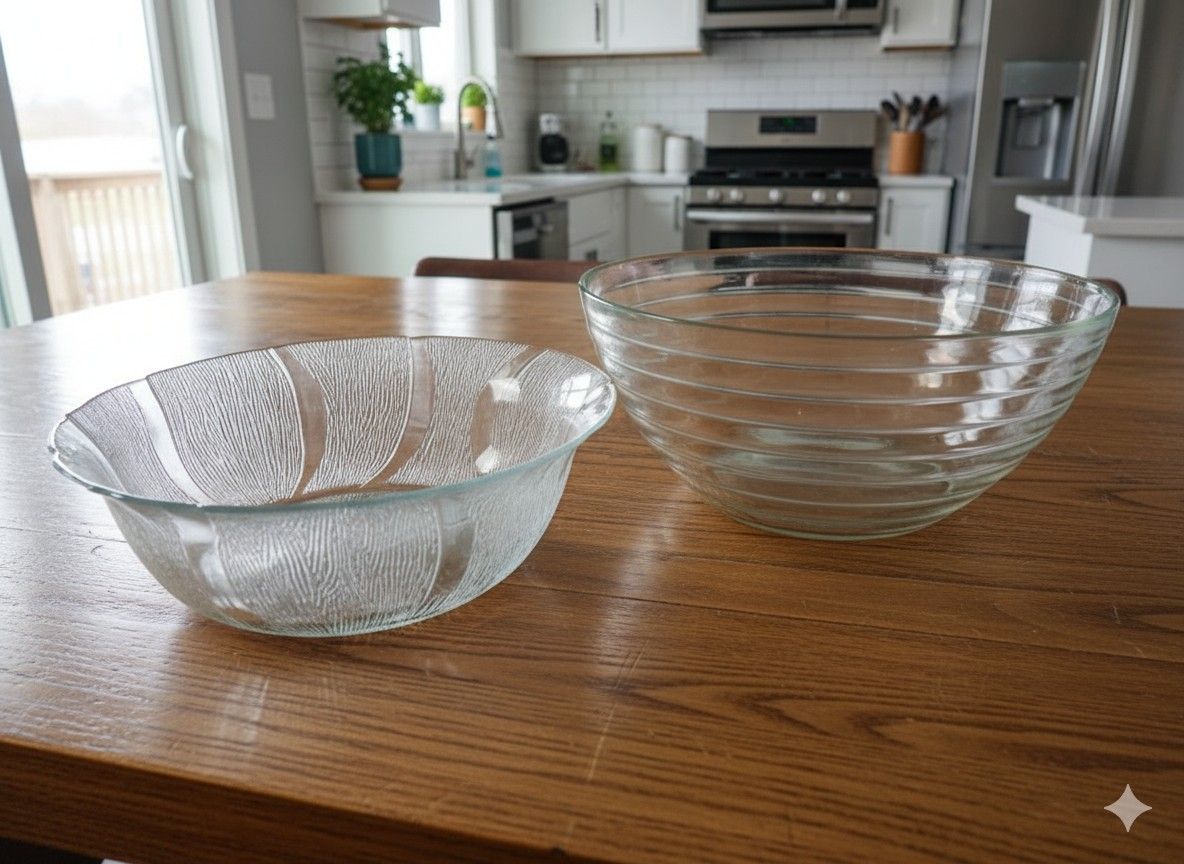 3 Glass Salad Bowls