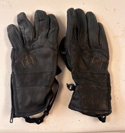 Burton Snowboard Gloves – Black Leather – Soft Lined – Used