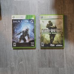 XBOX 360  HALO 4 AND CALL OF DUTY 4 