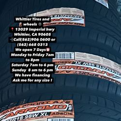 SET OF NEW TIRES, 235/45R18 ARROYO 98W XL, INCLUDING MOUNTING AND BALANCING. ASK ME FOR ANY SIZE OR BRAND, LLANTAS NUEVAS