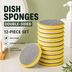 [NEW] Double-Sided Dish Sponge - 12 Pack