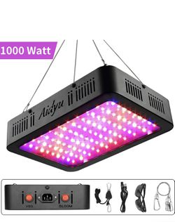 1000W LED Grow Light, Full Spectrum Growing Lamps for Indoor Hydroponic Greenhouse Plants with Veg and Bloom Switch, Dual Chips, UV & IR, Adjustable