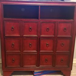 Red Wooden Cabinet 