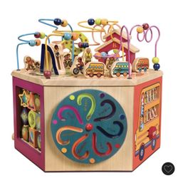 B. toys Wooden Activity Cube - Youniversity: Educational Fine Motor Skills Play Center for Babies & Toddlers