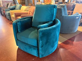 JOYBIRD Corey Swivel Power Recliner Chair in Royale Peacock