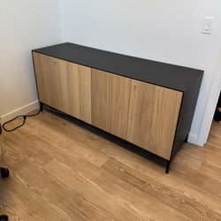 Cabinet (Black w/ Oak Doors)