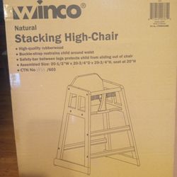 WINCO NATURAL STACKING HIGH CHAIR