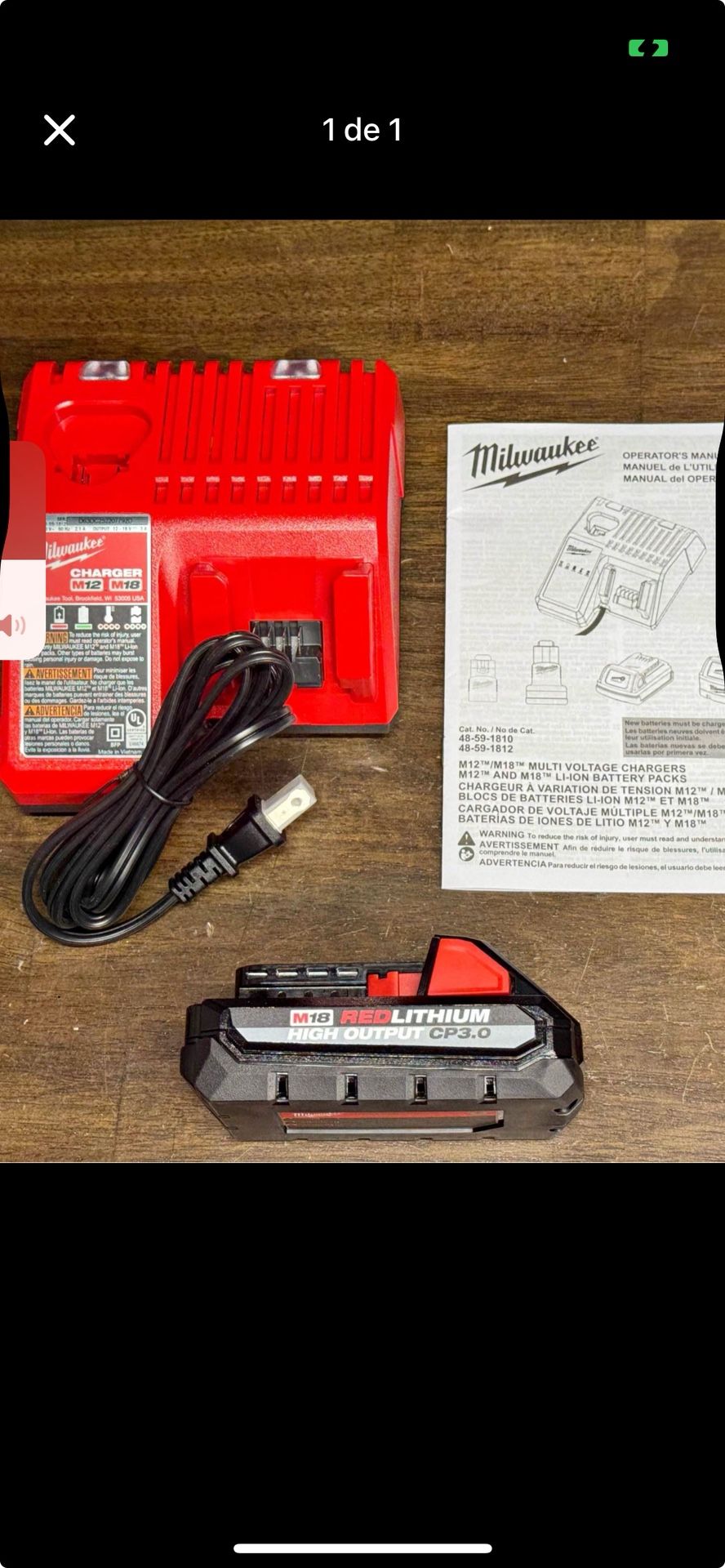 Milwaukee Batterie 3.0 And Charger Brand New