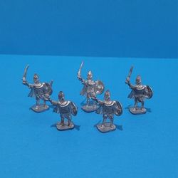 Vintage Collectible Miniature Pewter Figurines : Medieval Knights Set Of  5