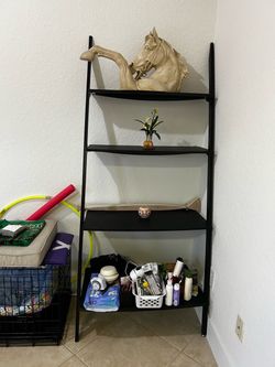 Black Metal Ladder Shelf 4-Tier