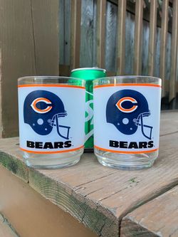 Pair Of Chicago Bears 1980s Juice/Cocktail Glasses - Brand New