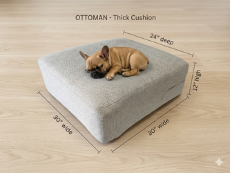 Thick Cushion Dog Bed 30” x 24” Elevated Pet Cushion Bed - gray