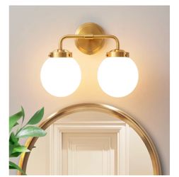 Bathroom Light Fixtures 14in 2-Light Brushed Gold Vanity Light for Mirror