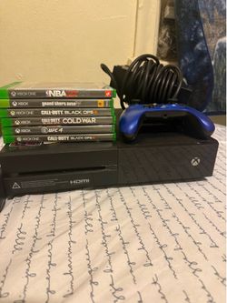 Xbox one with games and controller