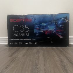 New Sceptre C355W3440UN 35"QHD Frameless AMD Freesync LED Curved Monitor C35