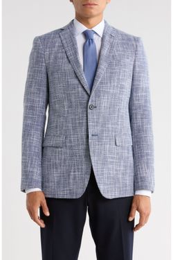John Varvatos Star USA Screeweave Knit Sport Coat 42 L Blue