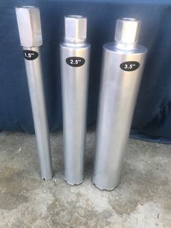 3 concrete core bits for only $160  1 1/2 ,, 2 1/2  ..3 1:2 for only $160 they all cut through rebar