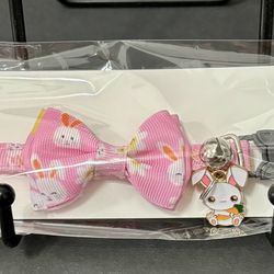 NEW Breakaway Easter Cat Collar with Removable Bow Tie, Charm, and Bell