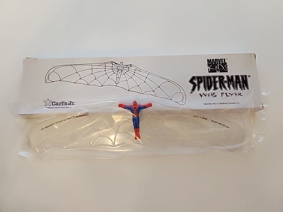 Spider-Man Web Flyer With Box Marvel  Carl's Jr Meal Premium Sealed 1999 Spidey