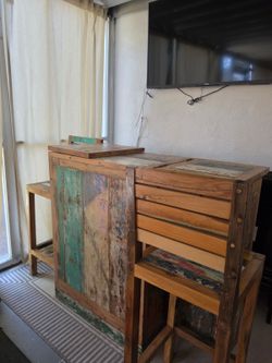 Rustic Bar and Chairs