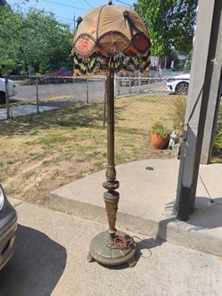 Antique/ Vintage Boudoir Victorian Beaded Fringe Floor Lamp