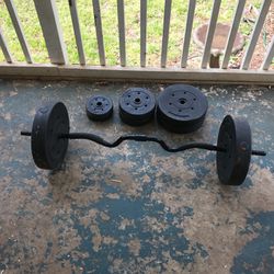 Weight & Z Bar Two Pair Of 25lbs & 15lbs & 7.5lbs 2.5 lbs