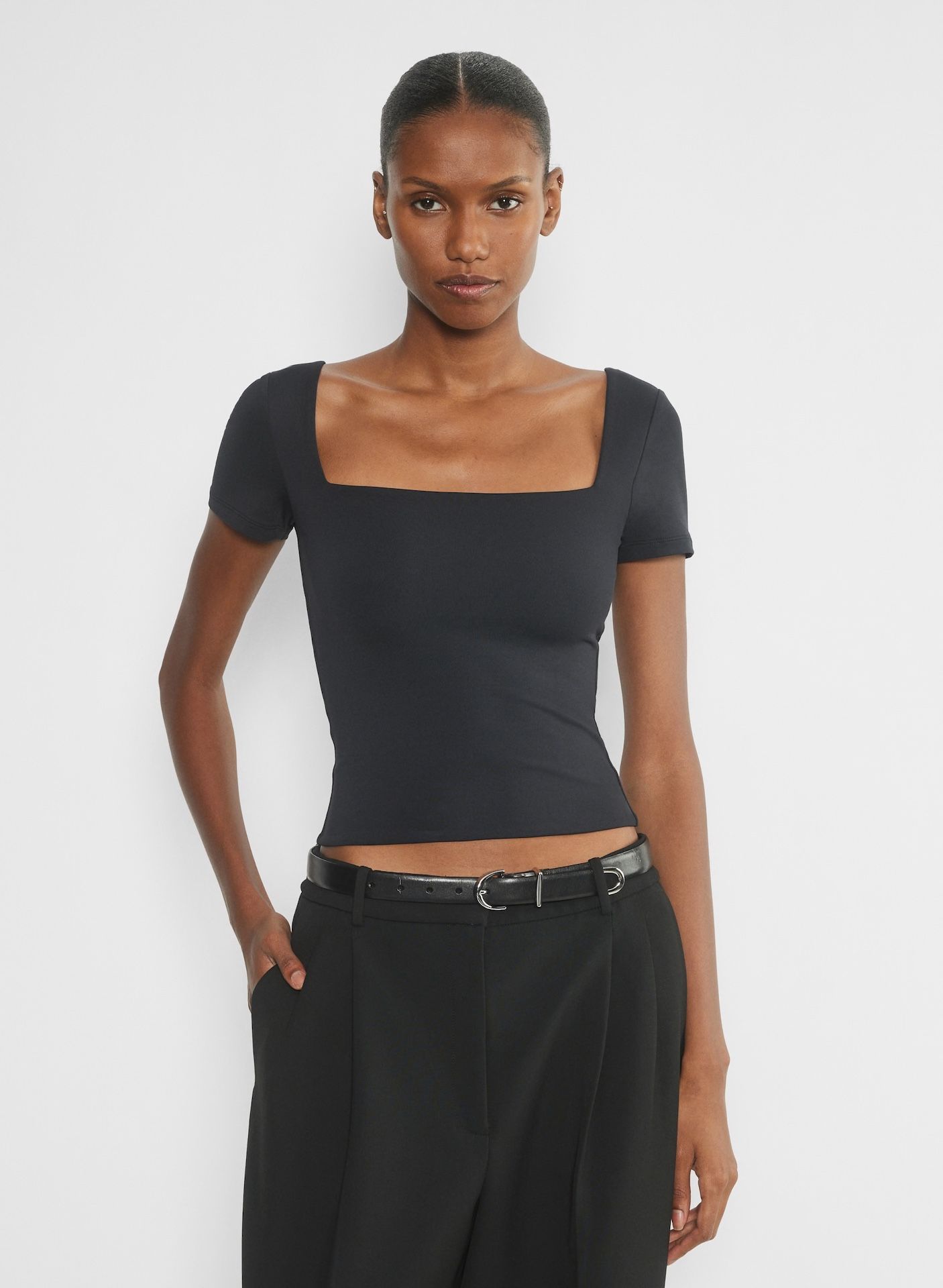 Aritzia “The Original Contour New Squareneck T-shirt,” in Black