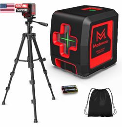 Self Leveling Laser Level 100ft, Green Cross Line with Tripod, 4 Brightness Modes & Pulse Function, Manual & Self-Leveling Modes, IP54 Waterproof for 