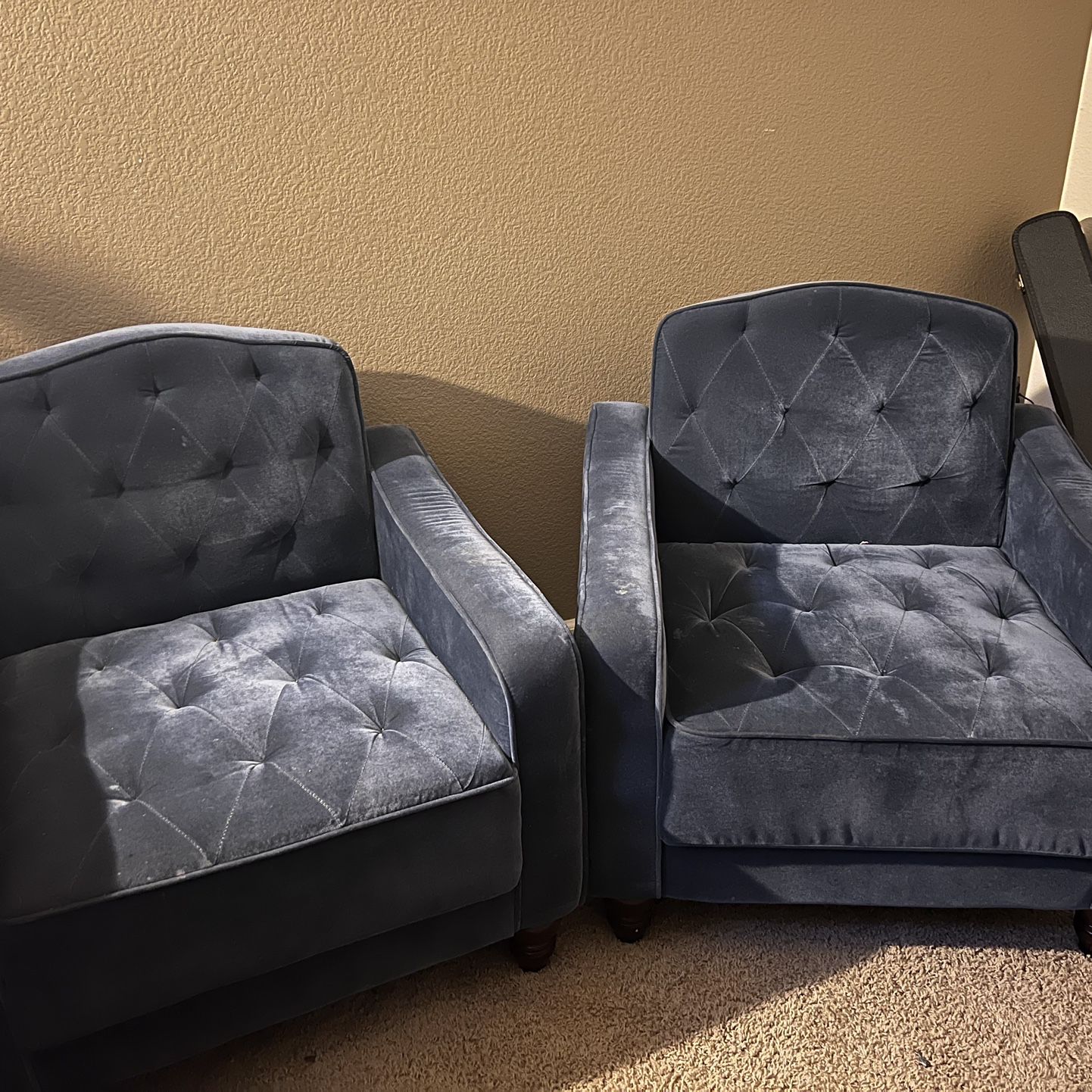 Tufted Blue Upholstered Chairs
