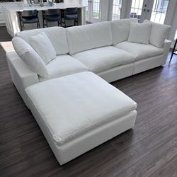 New White Sectional Cloud Couch Sofa 