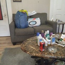 Loveseat And Couch, Ottoman 