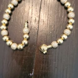 Solid 14k Yellow Gold King Crown Bracelet