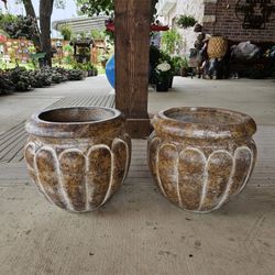 Small Rustic Clay Pots, Planters, Plants. $45 cada una