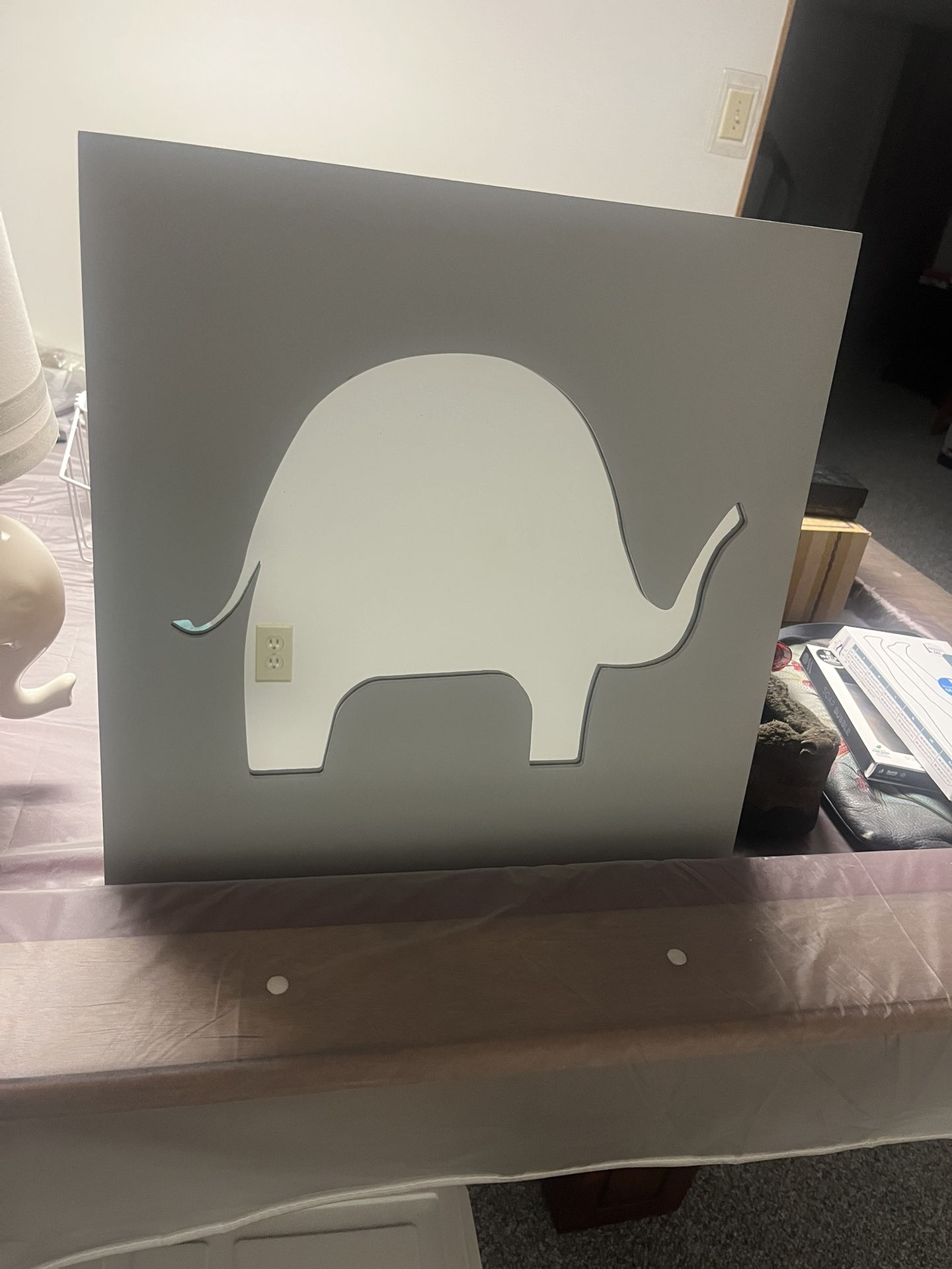 Grey elephant mirror