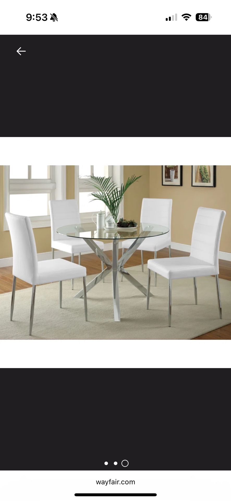 Glass Dining Table Set with 4 Chairs