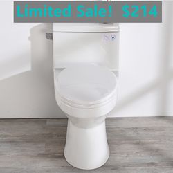 12 in. Rough in Size 1-Piece 1.28 GPF Single Flush Elongated Toilet in. White Seat Included, OPT08701WH