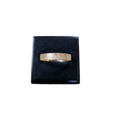 Size 9 Gold Toned Textured Thin Wedding Band