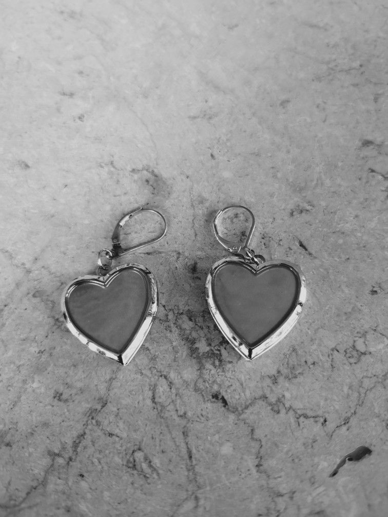 glow locket heart earrings