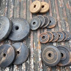 Barbell Weights 1.25,  2.5,  5.0,  10, Bars Healthways Hollywood Vintage Mid Century 