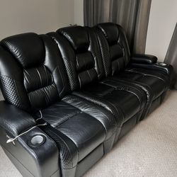 leather recliner sectional 
