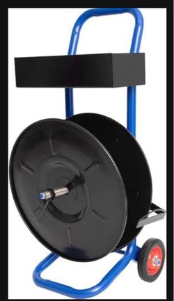 Heavy Duty Strapping Cart Dispenser for Poly/Plastic Steel/ Fibre Strapping, Coils 7.8" Core Size, Portable Tubular Frame Strapping Dispenser Banding
