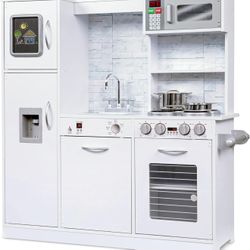 Kids Kitchen Set, Pretend Wooden Play Kitchen