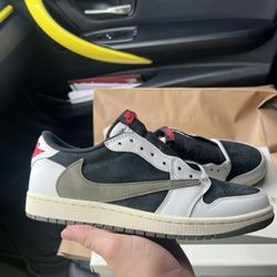 Travis Jordan 1 Low Black Olive Size 9 Men / 10.5 Women 