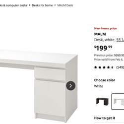 IKEA MALM Desk for Sale