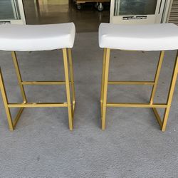New White And Gold Stools -2
