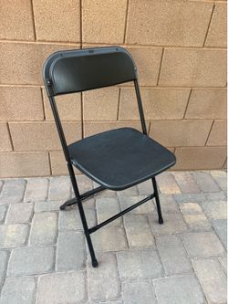 Black folding chairs